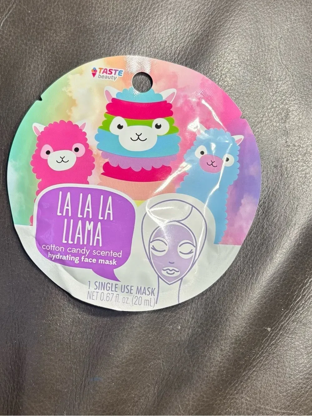 3 New La La La Llama Cotton Candy Hydrating Face Mask - Colorful Packaging